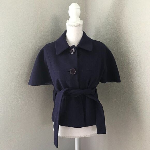 Michael Kors Navy Blue Short Sleeve Coat Small - Picture 1 of 8